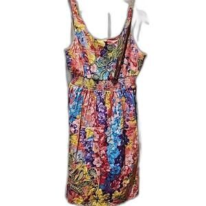Lulumari Anthropologie spring floral applique dress,  empire waist. Size S